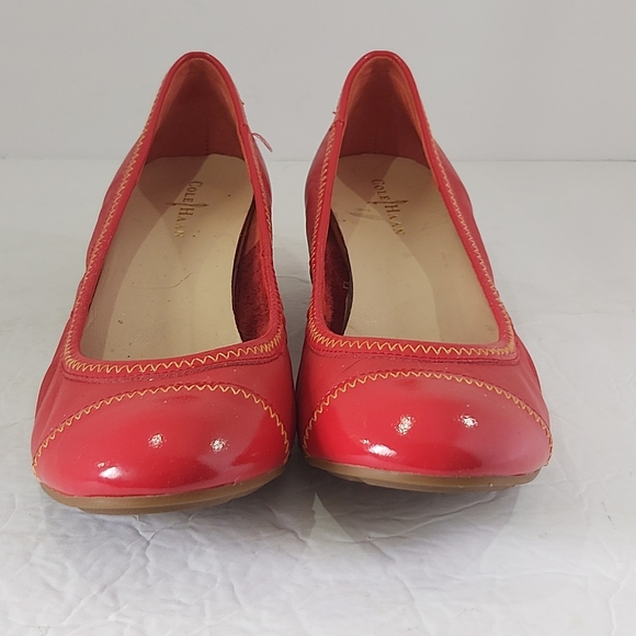 COLE HAAN | Women's Milly Cap Toe Wedge Heels Red Size 6.5 - Picture 2 of 8